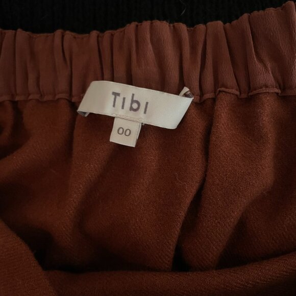 Tibi Chic Rust Off-Shoulder 3/4 Sleeve Wool Blend top US 00 - Picture 6 of 6